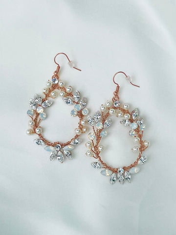 Custom Bridal Earrings Rose Gold