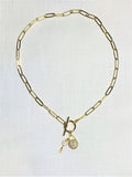 Gold Paperclip Necklace With Pendant Options