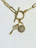 Gold Paperclip Necklace With Pendant Options